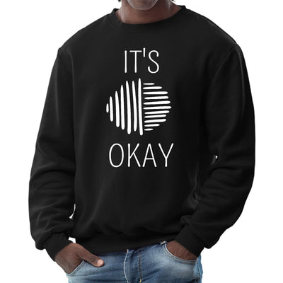 Mens Long Sleeve Graphic Sweatshirt Say It Soul Its Okay White Line - Mens