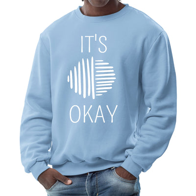 Mens Long Sleeve Graphic Sweatshirt Say It Soul Its Okay White Line - Mens