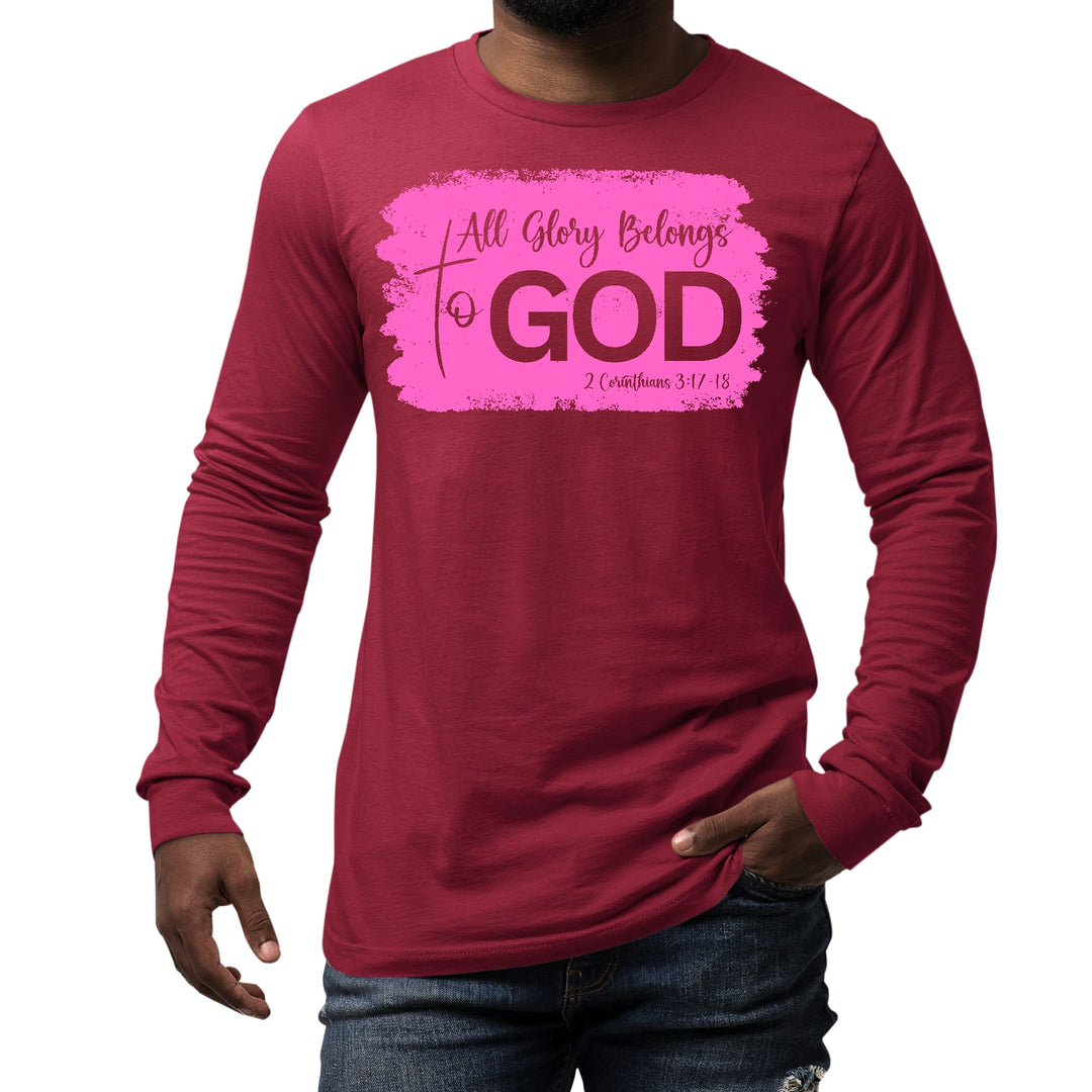 Mens Long Sleeve Graphic T-shirt All Glory Belongs to God Christian - Unisex