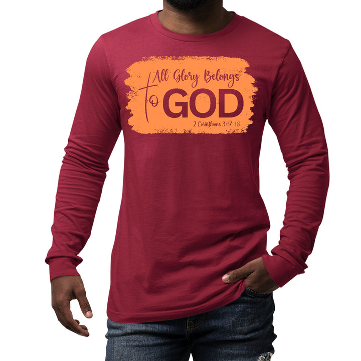 Mens Long Sleeve Graphic T-shirt All Glory Belongs to God Christian - Unisex