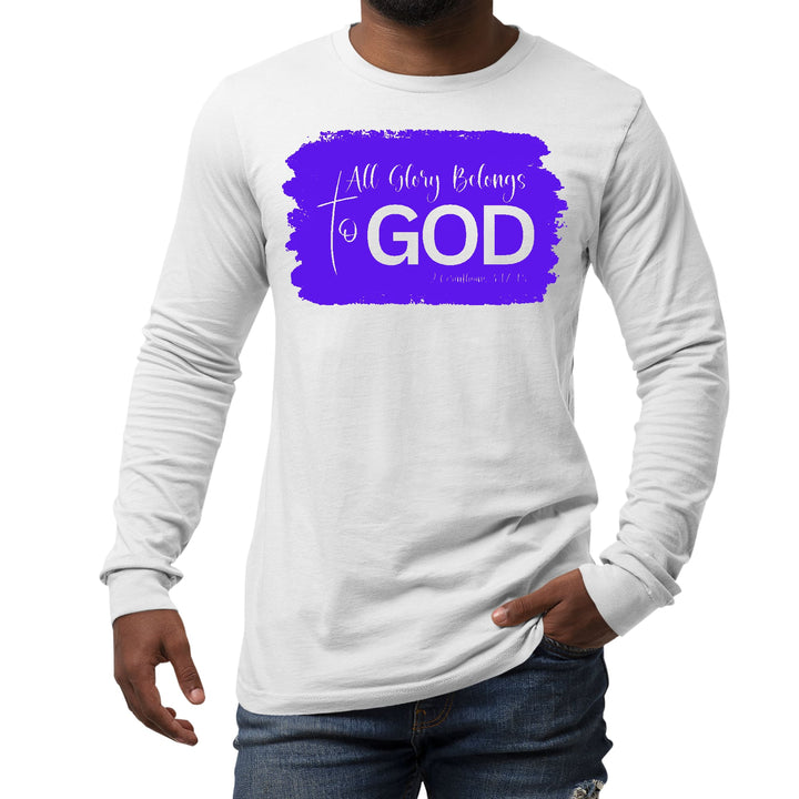 Mens Long Sleeve Graphic T-shirt All Glory Belongs to God Christian - Unisex