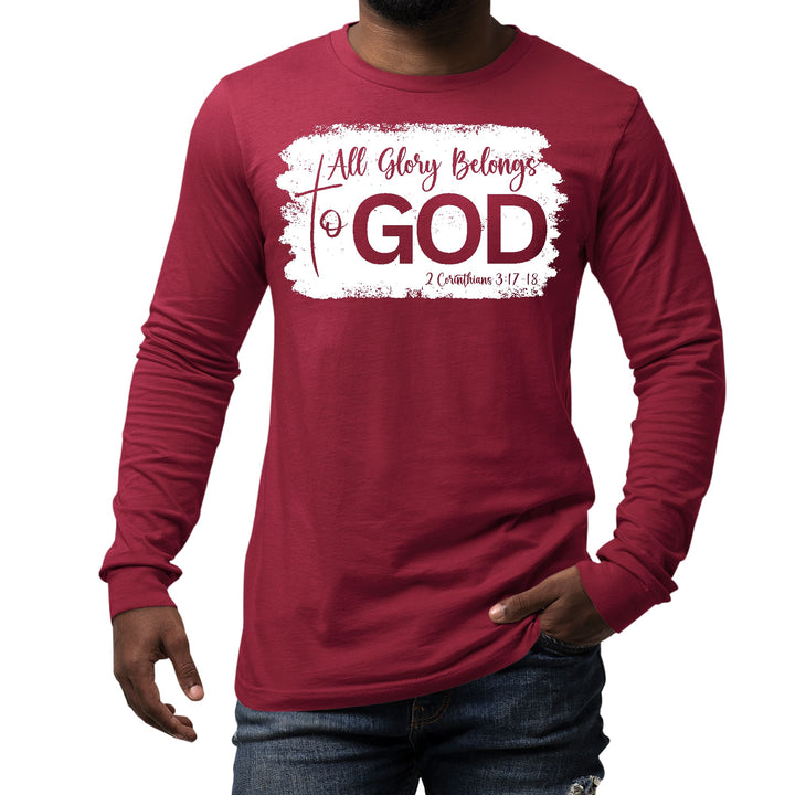 Mens Long Sleeve Graphic T-shirt All Glory Belongs to God Christian - Unisex