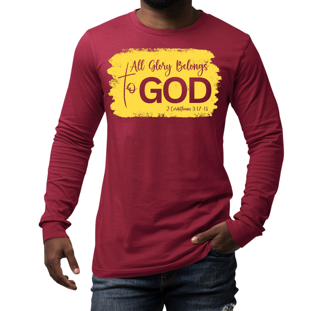 Mens Long Sleeve Graphic T-shirt All Glory Belongs to God Christian - Unisex