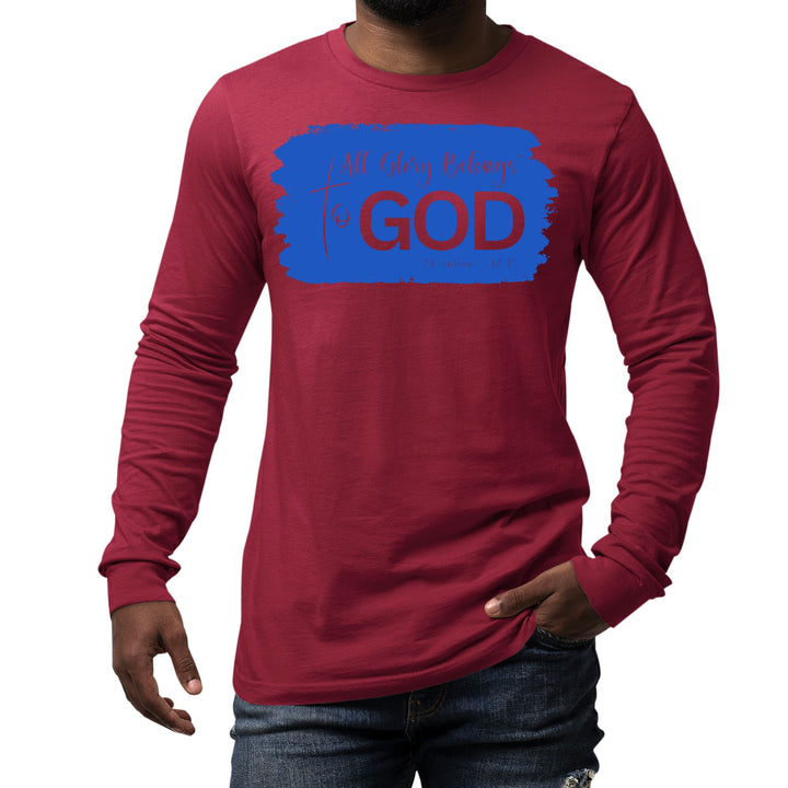 Mens Long Sleeve Graphic T-shirt All Glory Belongs to God Christian - Unisex