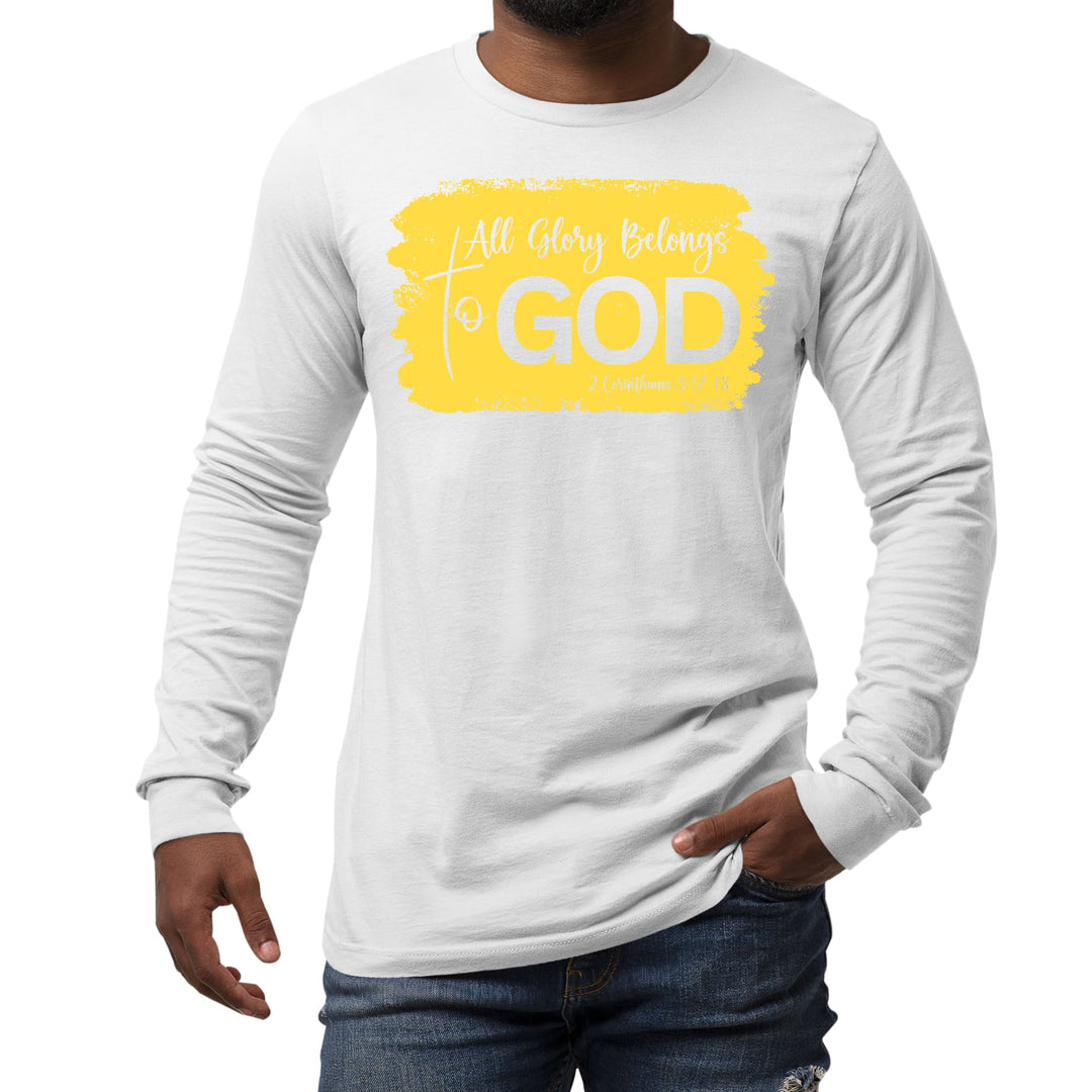 Mens Long Sleeve Graphic T-shirt All Glory Belongs to God Christian - Unisex