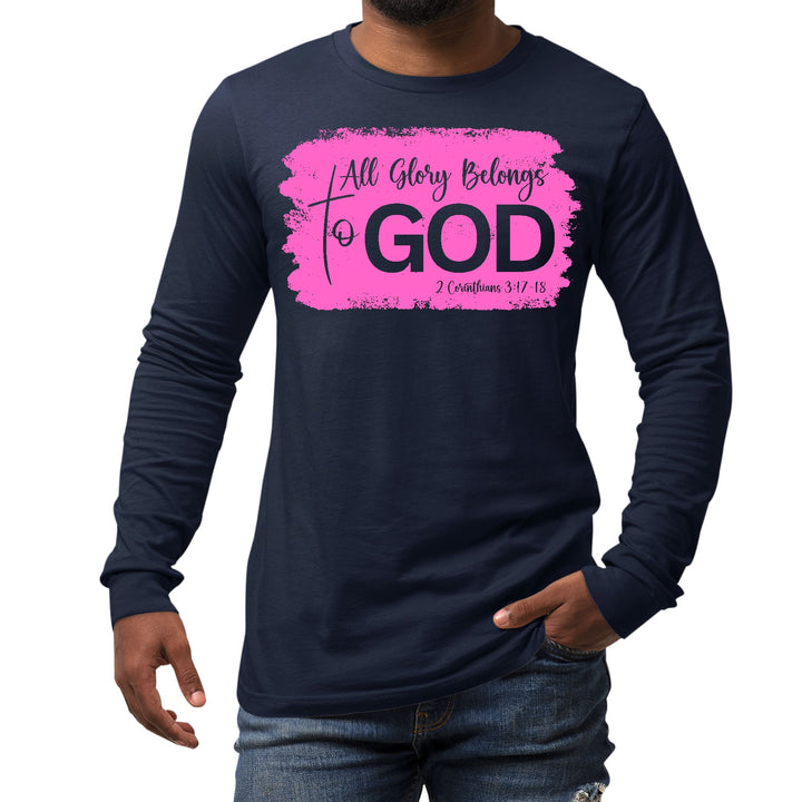 Mens Long Sleeve Graphic T-shirt All Glory Belongs to God Christian - Unisex