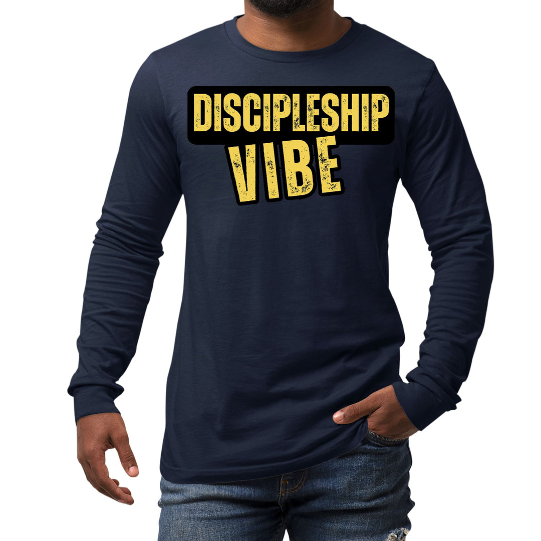 Mens Long Sleeve Graphic T-shirt Discipleship Vibe - Unisex | T-Shirts | Long