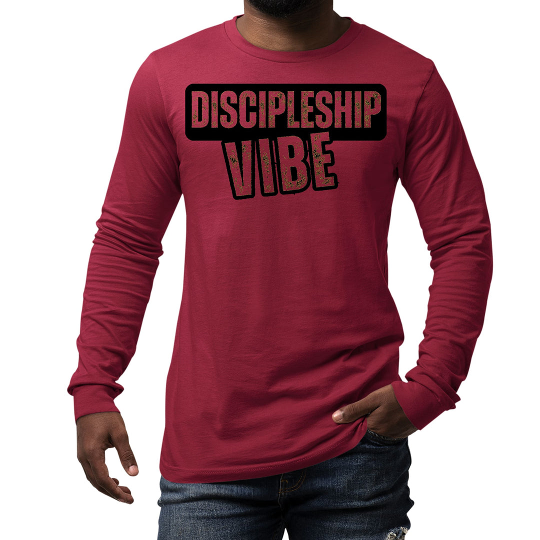 Mens Long Sleeve Graphic T-shirt Discipleship Vibe - Unisex | T-Shirts | Long