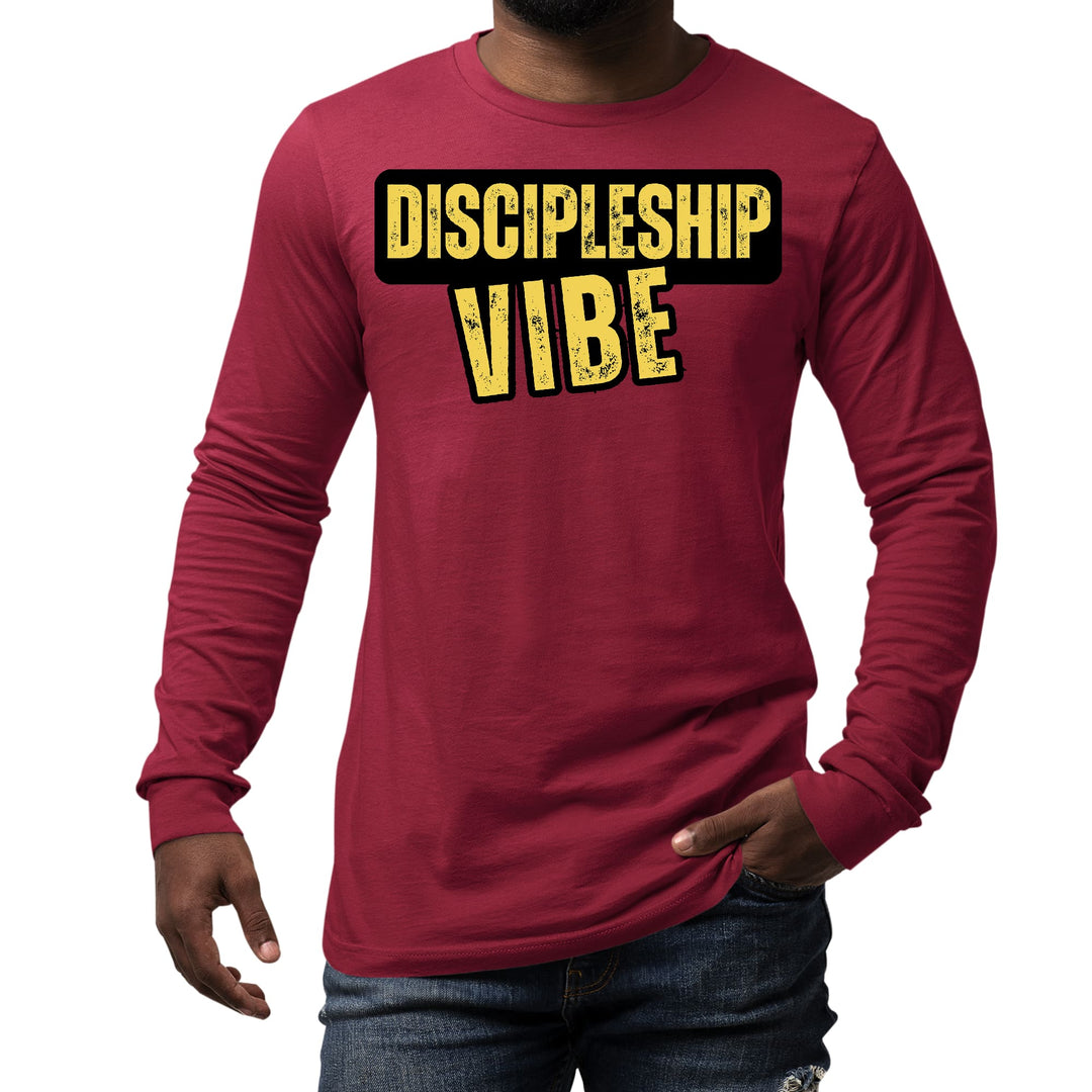 Mens Long Sleeve Graphic T-shirt Discipleship Vibe - Unisex | T-Shirts | Long