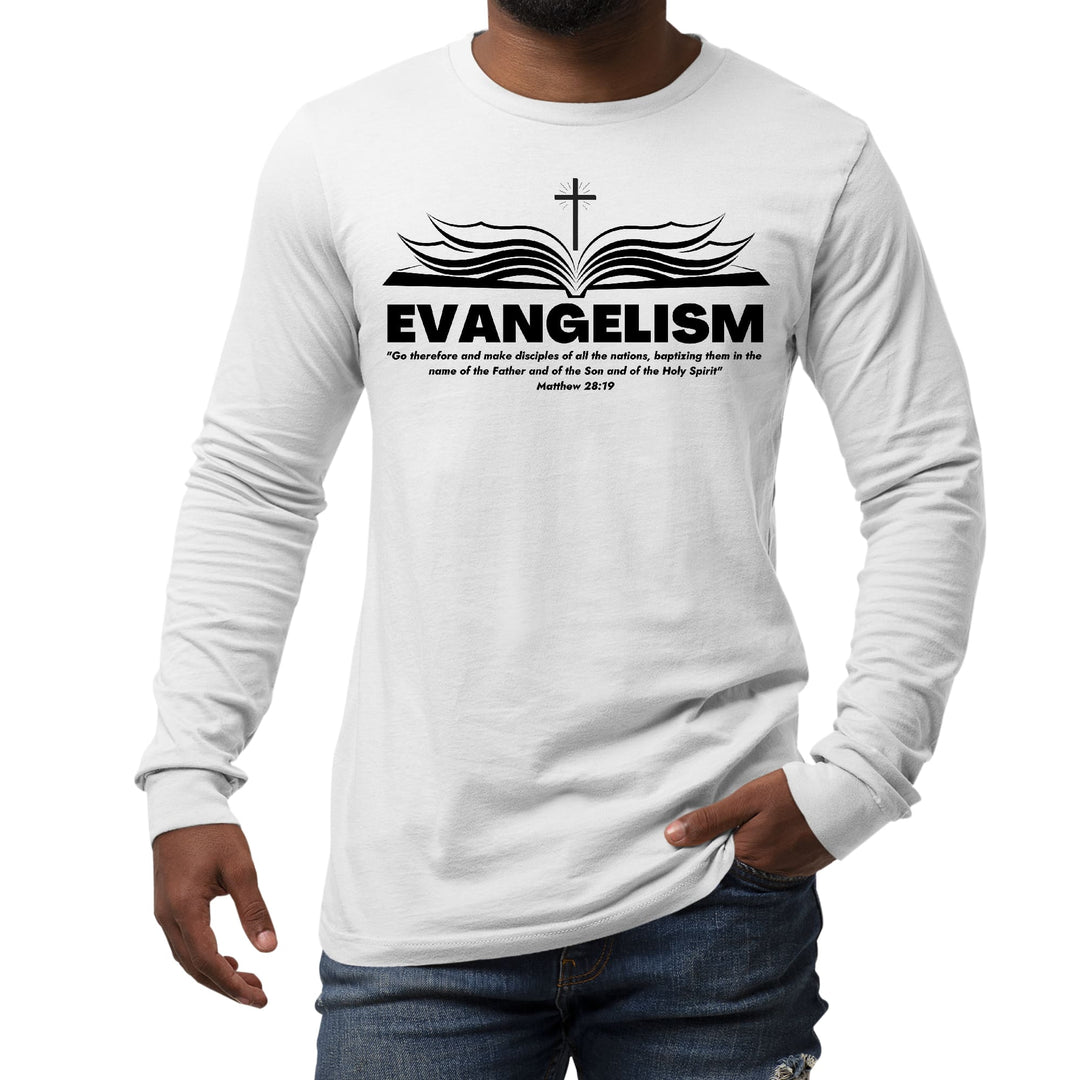 Mens Long Sleeve Graphic T-shirt Evangelism - Go Therefore and Make - Unisex