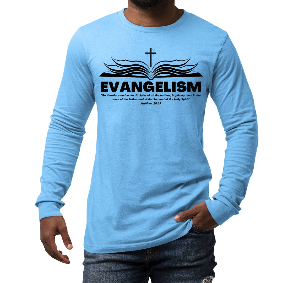 Mens Long Sleeve Graphic T-shirt Evangelism - Go Therefore and Make - Unisex