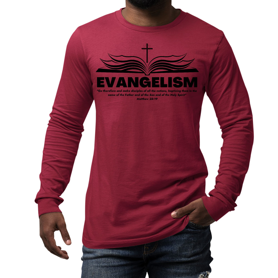 Mens Long Sleeve Graphic T-shirt Evangelism - Go Therefore and Make - Unisex