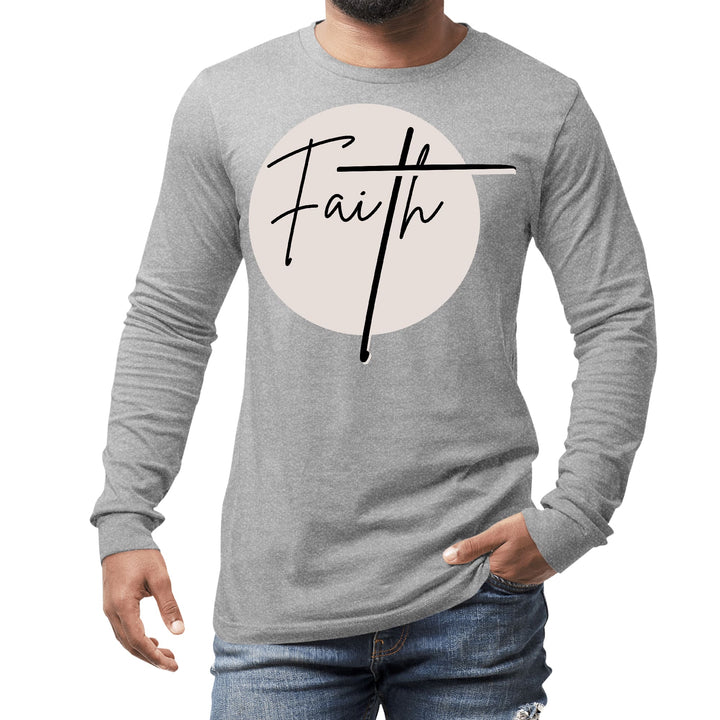 Mens Long Sleeve Graphic T-shirt - Faith Print - Unisex | T-Shirts | Long