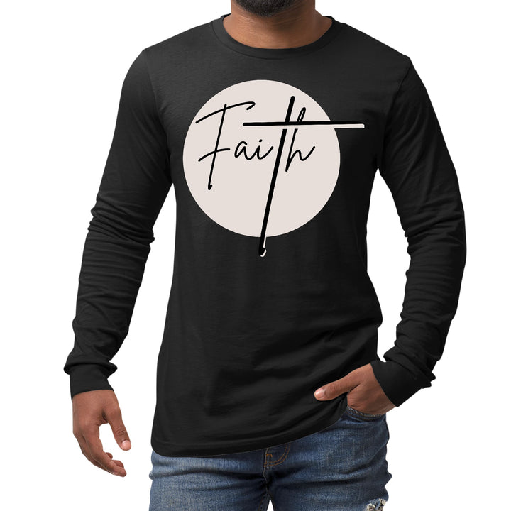 Mens Long Sleeve Graphic T-shirt - Faith Print - Unisex | T-Shirts | Long