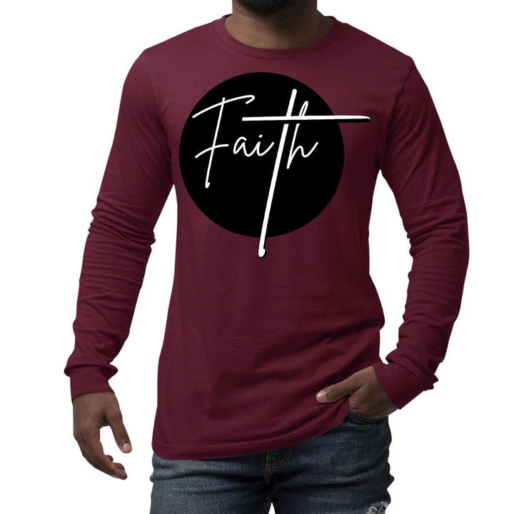 Mens Long Sleeve Graphic T-shirt Faith Print - Unisex | T-Shirts | Long Sleeves