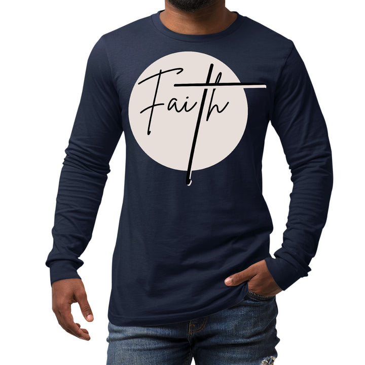 Mens Long Sleeve Graphic T-shirt - Faith Print - Unisex | T-Shirts | Long