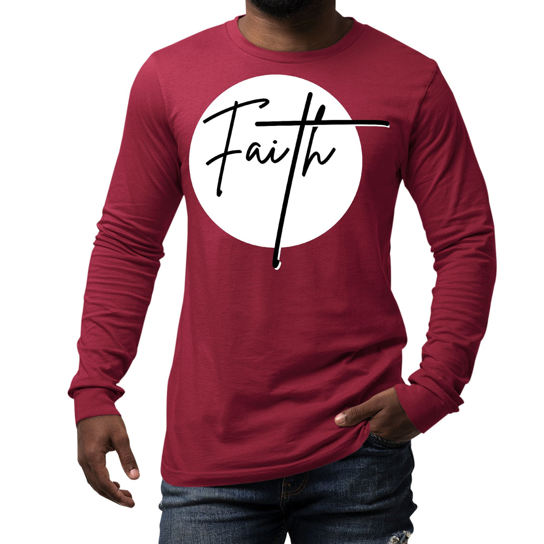 Mens Long Sleeve Graphic T-shirt Faith Print - Unisex | T-Shirts | Long Sleeves