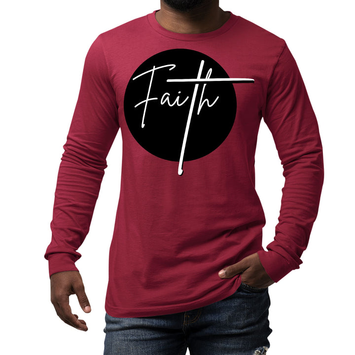 Mens Long Sleeve Graphic T-shirt Faith Print - Unisex | T-Shirts | Long Sleeves