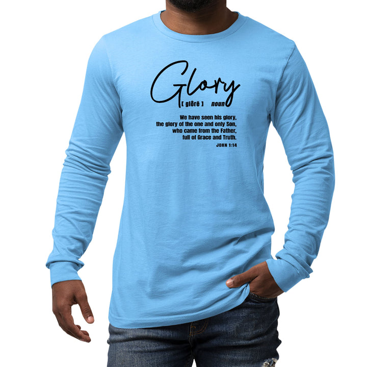 Mens Long Sleeve Graphic T-shirt Glory - Christian Inspiration Black - Unisex