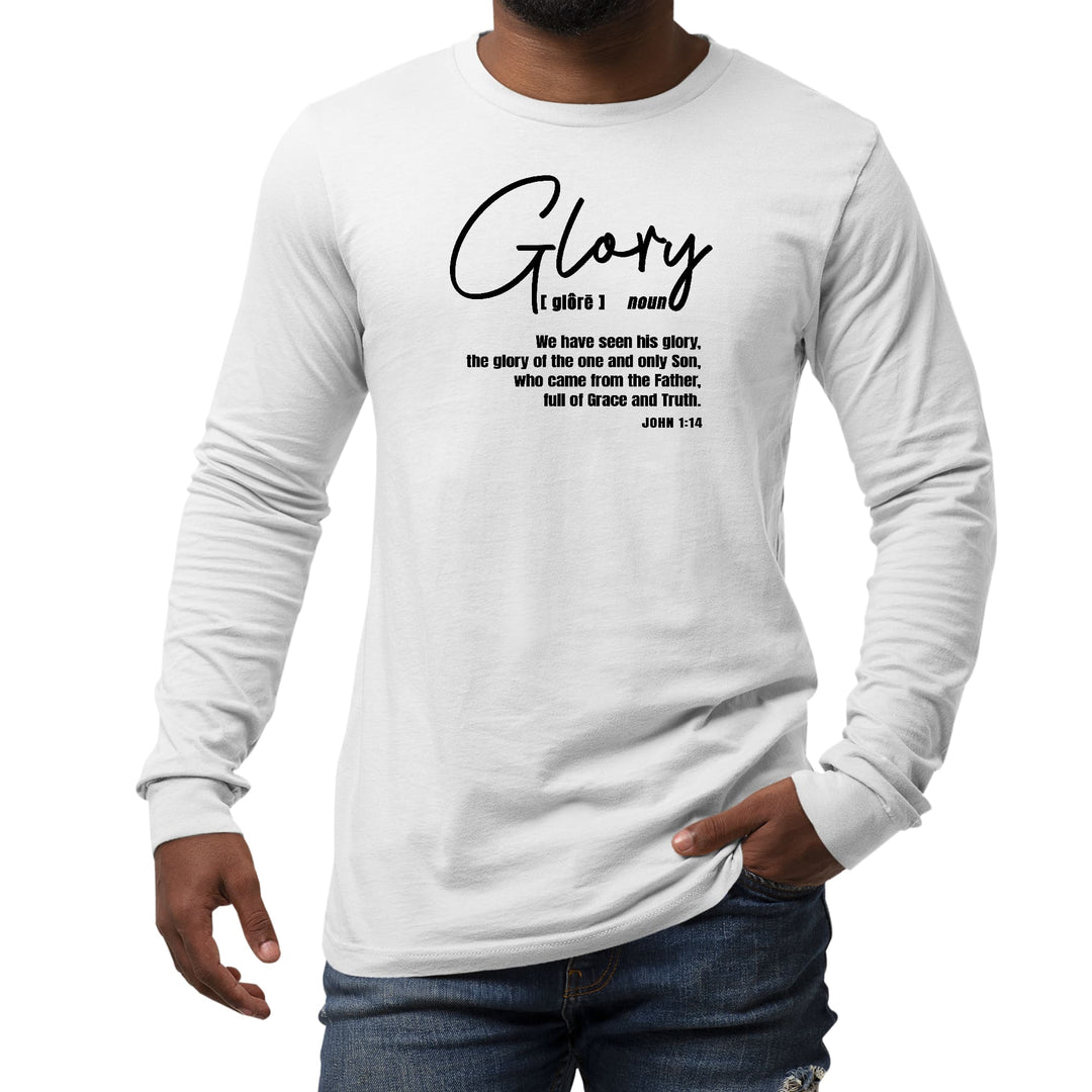 Mens Long Sleeve Graphic T-shirt Glory - Christian Inspiration Black - Unisex