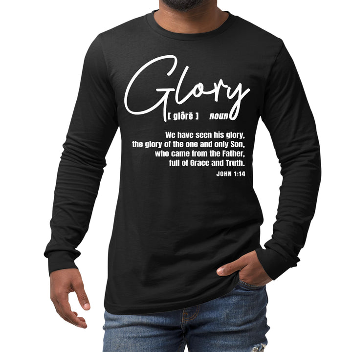 Mens Long Sleeve Graphic T-shirt Glory - Christian Inspiration - Unisex