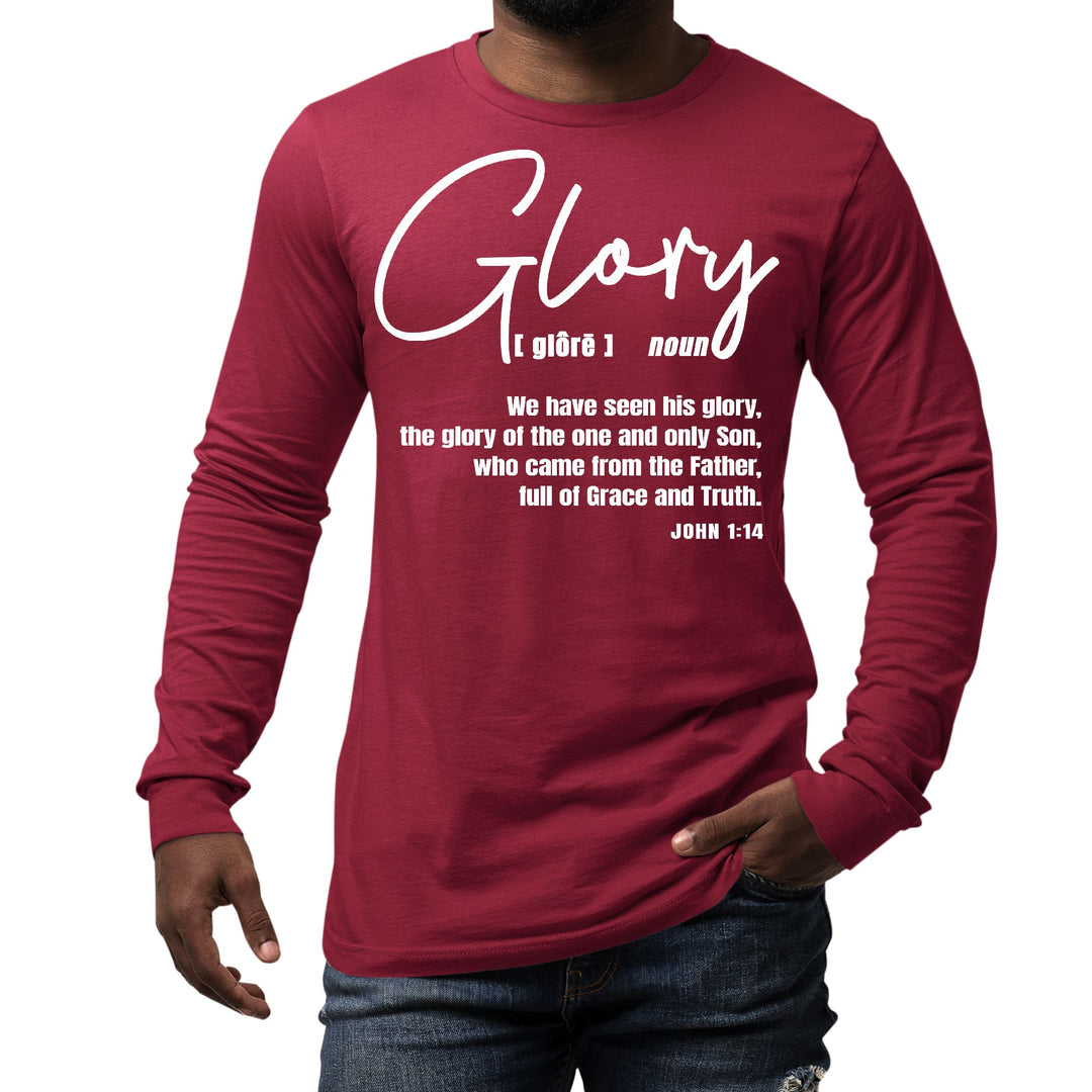 Mens Long Sleeve Graphic T-shirt Glory - Christian Inspiration - Unisex