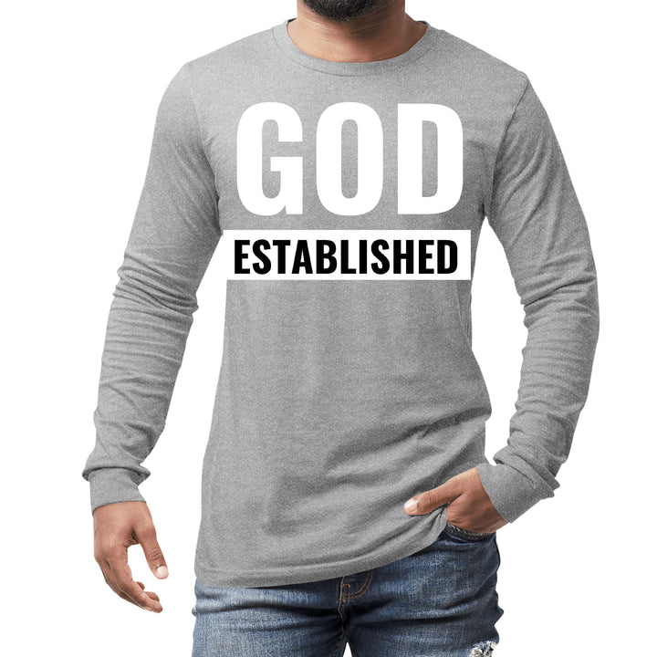 Mens Long Sleeve Graphic T-shirt God Established - Unisex | T-Shirts | Long