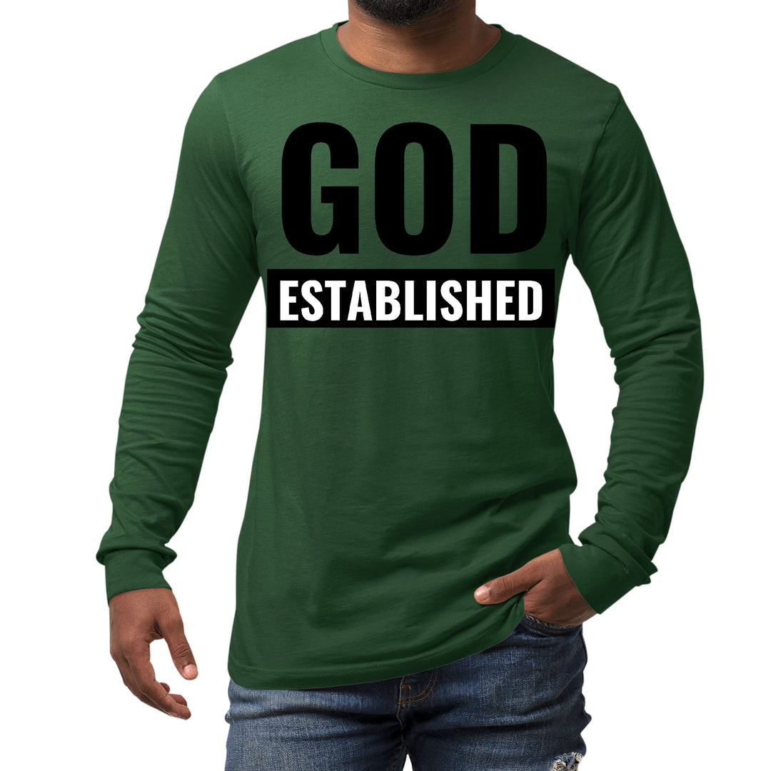 Mens Long Sleeve Graphic T-shirt God Established - Unisex | T-Shirts | Long