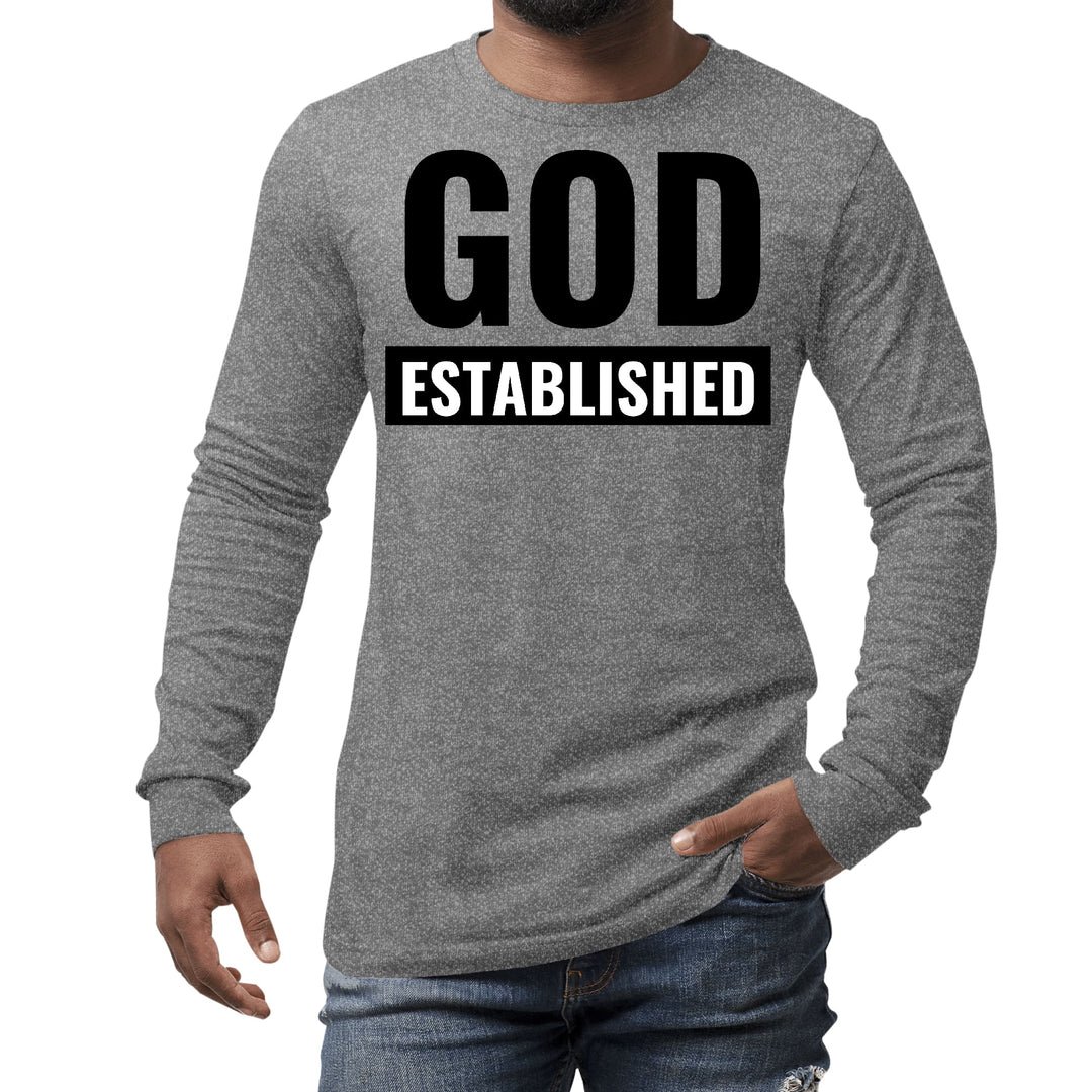 Mens Long Sleeve Graphic T-shirt God Established - Unisex | T-Shirts | Long