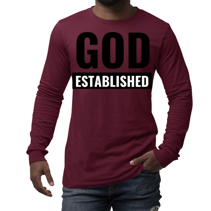 Mens Long Sleeve Graphic T-shirt God Established - Unisex | T-Shirts | Long