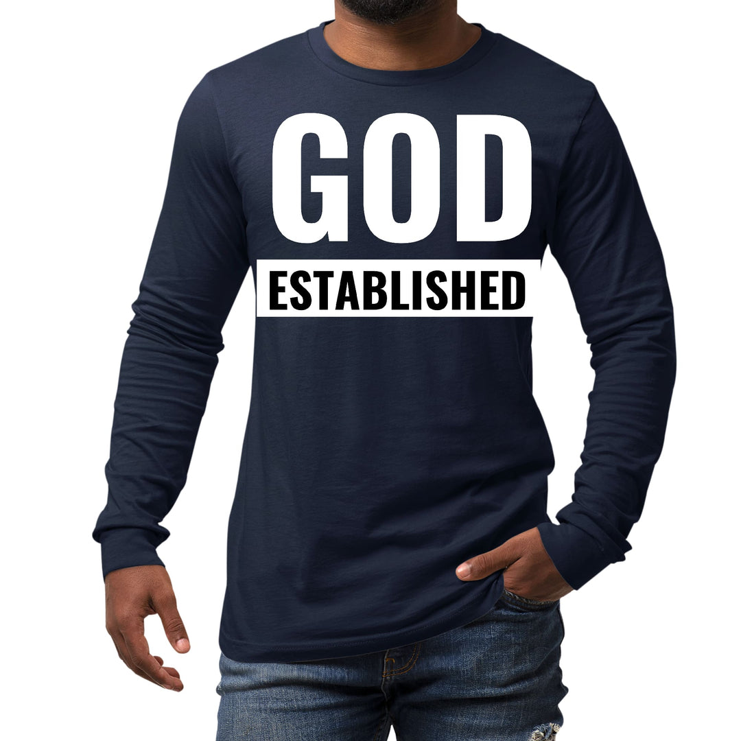 Mens Long Sleeve Graphic T-shirt God Established - Unisex | T-Shirts | Long