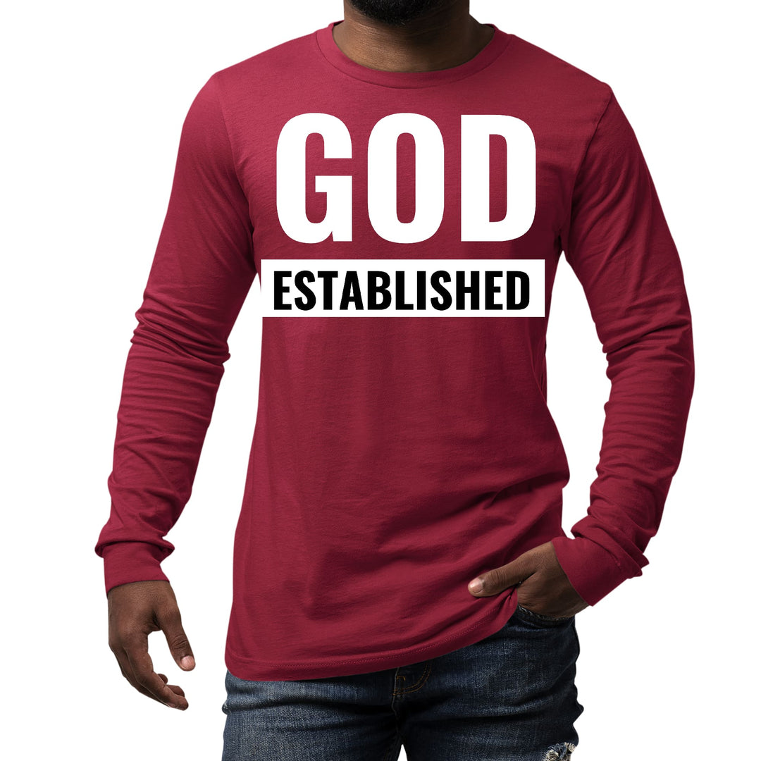 Mens Long Sleeve Graphic T-shirt God Established - Unisex | T-Shirts | Long