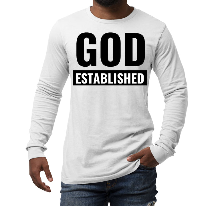 Mens Long Sleeve Graphic T-shirt God Established - Unisex | T-Shirts | Long