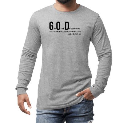 Mens Long Sleeve Graphic T-shirt God In The Beginning Print - Unisex | T-Shirts