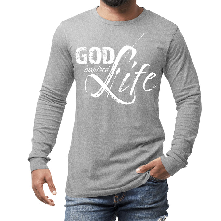 Mens Long Sleeve Graphic T-shirt God Inspired Life - Unisex | T-Shirts | Long