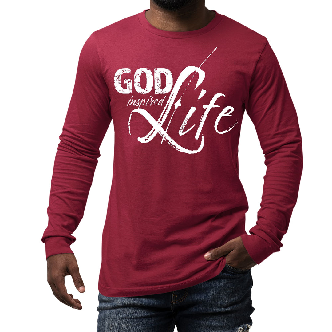 Mens Long Sleeve Graphic T-shirt God Inspired Life - Unisex | T-Shirts | Long