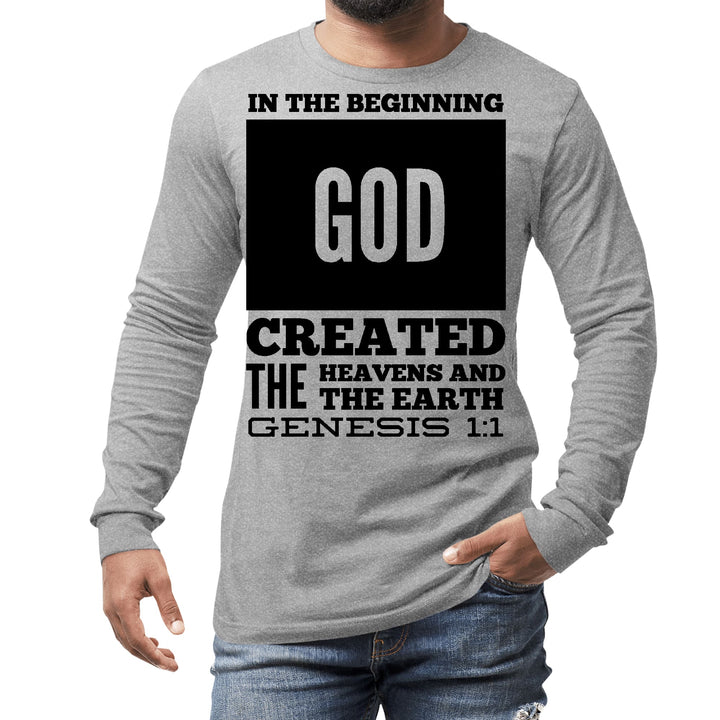 Mens Long Sleeve Graphic T-shirt in the Beginning Print - Unisex | T-Shirts