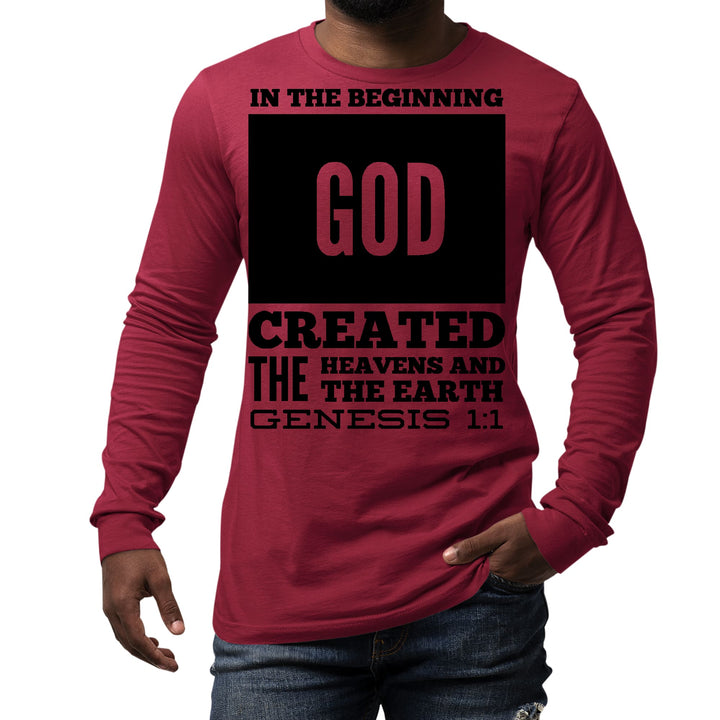 Mens Long Sleeve Graphic T-shirt in the Beginning Print - Unisex | T-Shirts