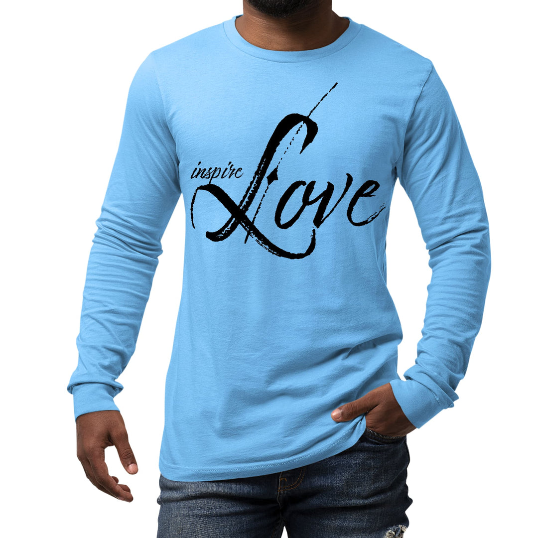 Mens Long Sleeve Graphic T-shirt Inspire Love - Unisex | T-Shirts | Long Sleeves