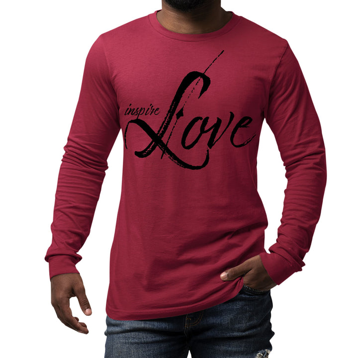 Mens Long Sleeve Graphic T-shirt Inspire Love - Unisex | T-Shirts | Long Sleeves