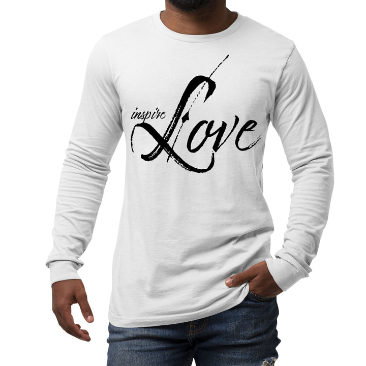 Mens Long Sleeve Graphic T-shirt Inspire Love - Unisex | T-Shirts | Long Sleeves