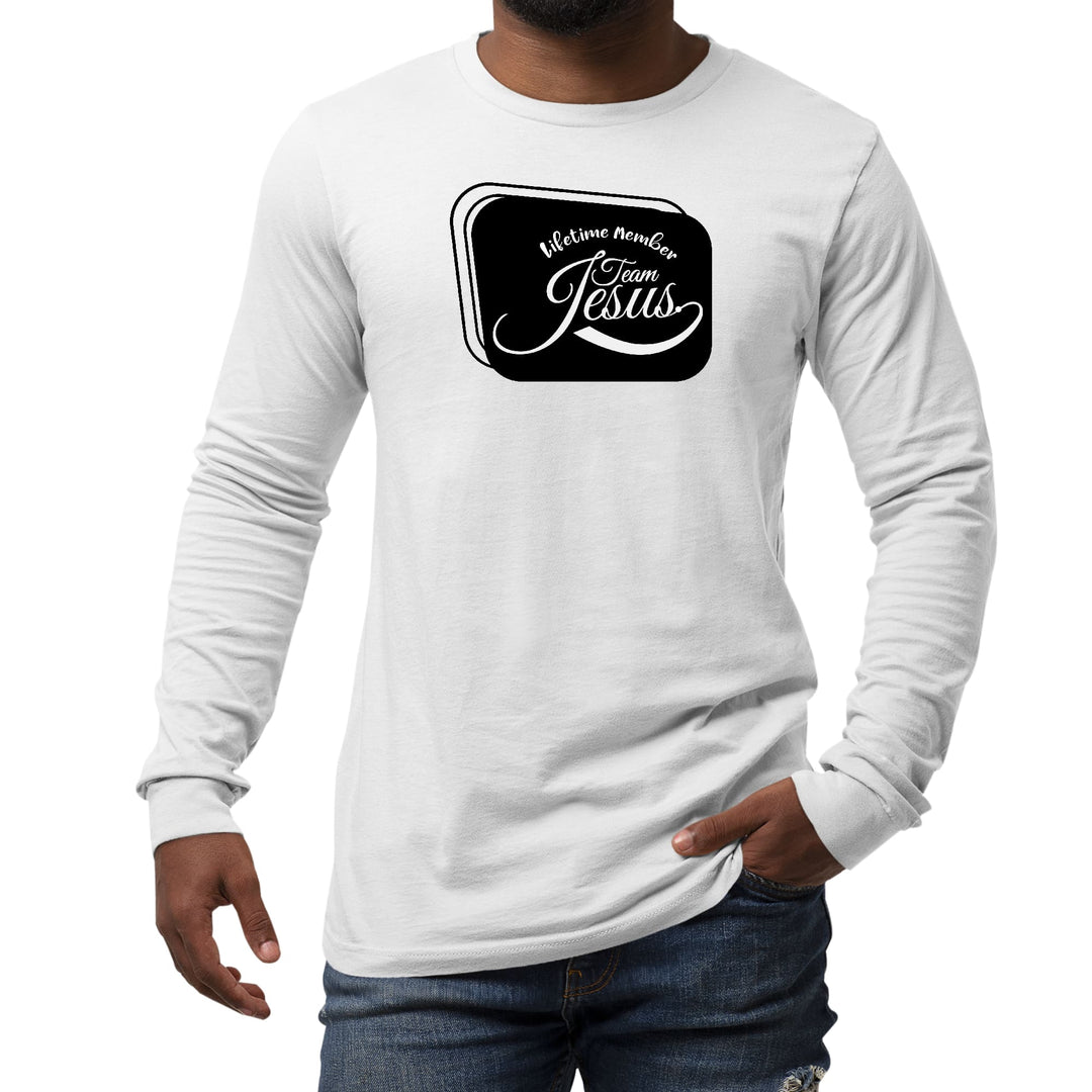 Mens Long Sleeve Graphic T-shirt Lifetime Member Team Jesus - Unisex | T-Shirts