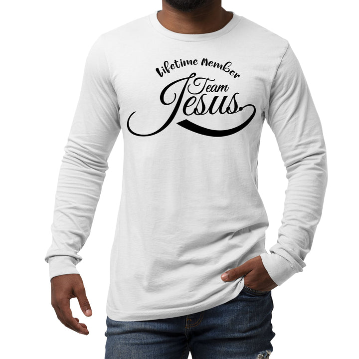 Mens Long Sleeve Graphic T-shirt Lifetime Member Team Jesus - Unisex | T-Shirts