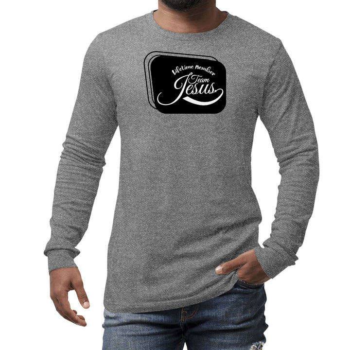 Mens Long Sleeve Graphic T-shirt Lifetime Member Team Jesus - Unisex | T-Shirts