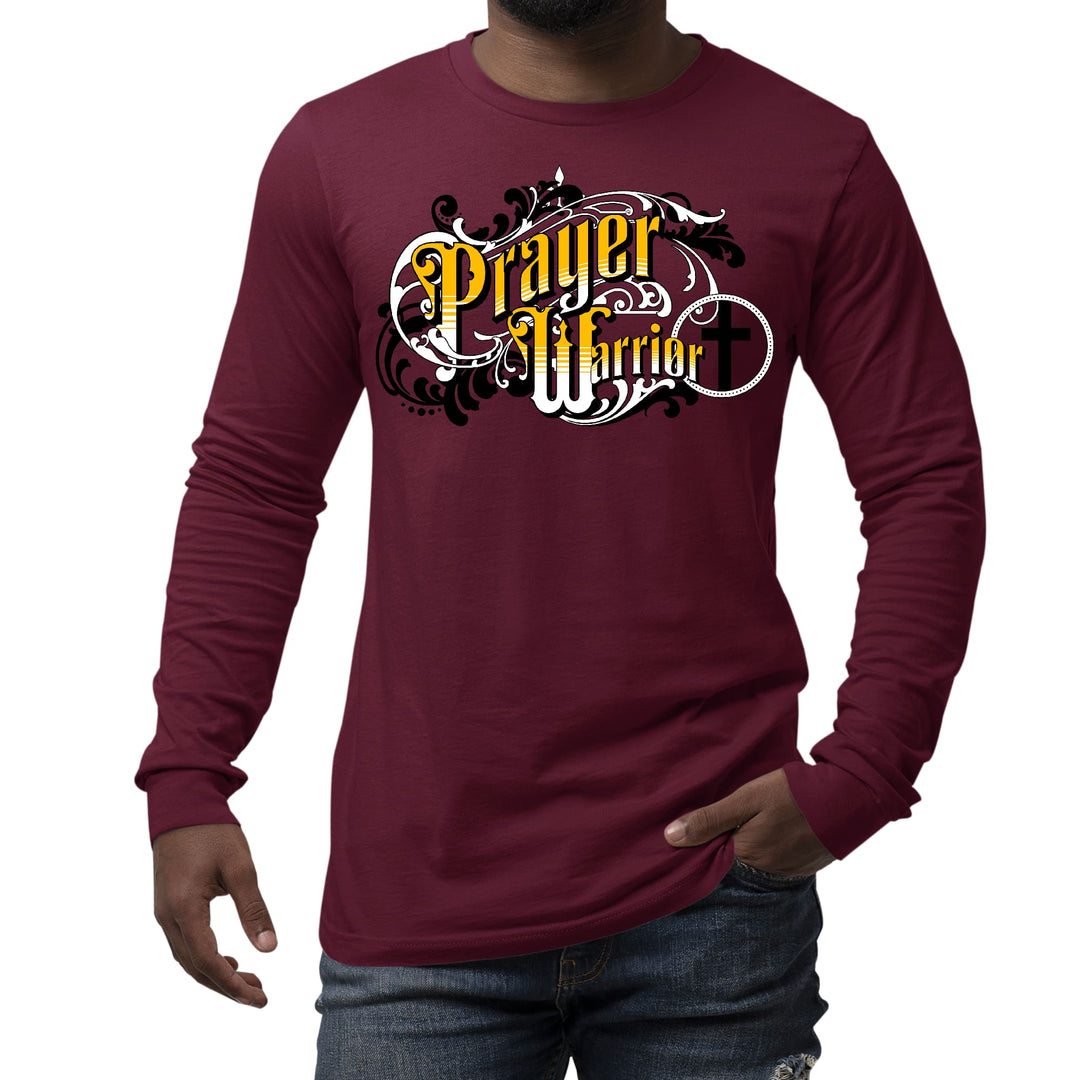 Mens Long Sleeve Graphic T-shirt Prayer Warrior Victorian Style - Unisex