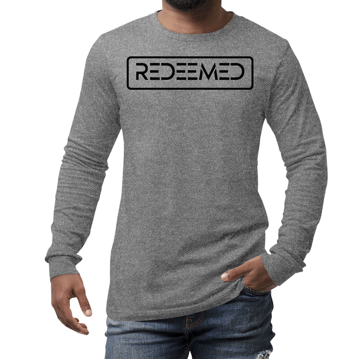 Mens Long Sleeve Graphic T-shirt Redeemed Black Illustration - Unisex