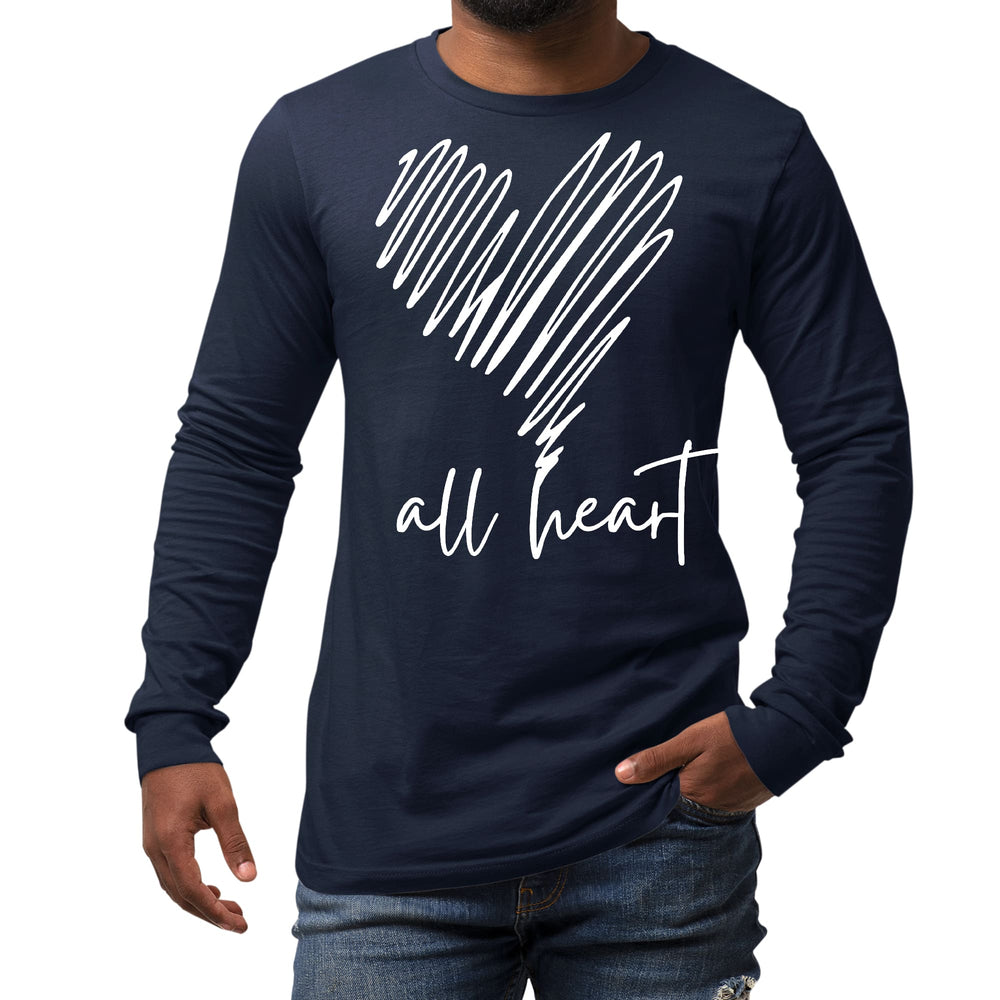 Mens Long Sleeve Graphic T-shirt Say it Soul - All Heart Line Art - Unisex