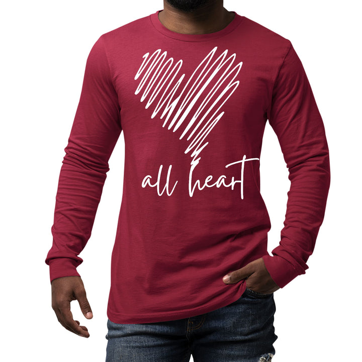 Mens Long Sleeve Graphic T-shirt Say it Soul - All Heart Line Art - Unisex