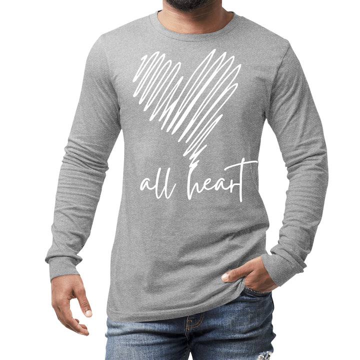 Mens Long Sleeve Graphic T-shirt Say it Soul - All Heart Line Art - Unisex