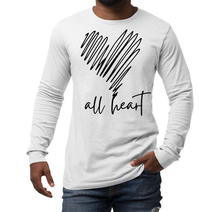 Mens Long Sleeve Graphic T-shirt Say it Soul All Heart Line Art - Unisex